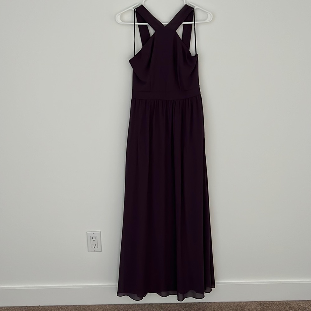 Lulus halter style full length grad dress/ bridesmaid dress